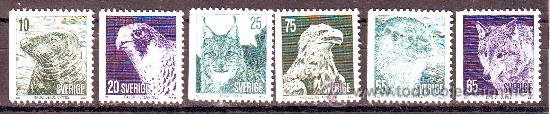 Selos: SUECIA***.1973.FAUNA.ANIMALES.YVERT NR.796/801.VALOR CATALOGO:4,50 EUROS.