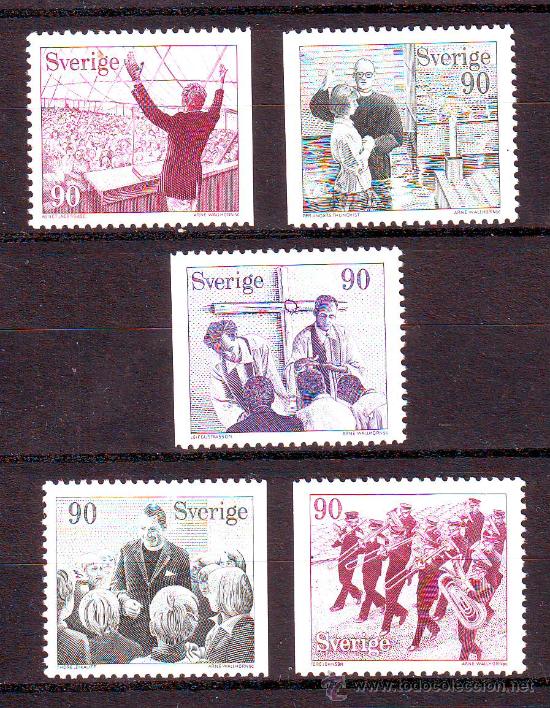 Selos: SUECIA***.1978.MUSICA.RELIGION.YVERT NR.999/1003.3 VALORES NUEVOS SIN FIJASELLOS.