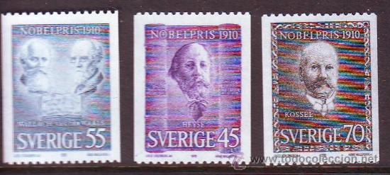 Briefmarken: SUECIA***.1970.PREMIOS NOBEL.YVERT NR.678/680.3 VALORES NUEVOS SIN FIJASELLOS.