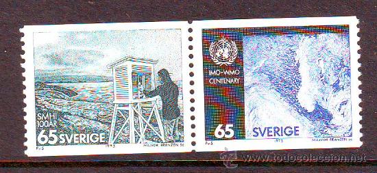 Briefmarken: SUECIA***.1973.METEOROLOGIA.YVERT NR.785/786.2 VALORES NUEVOS SIN FIJASELLOS.