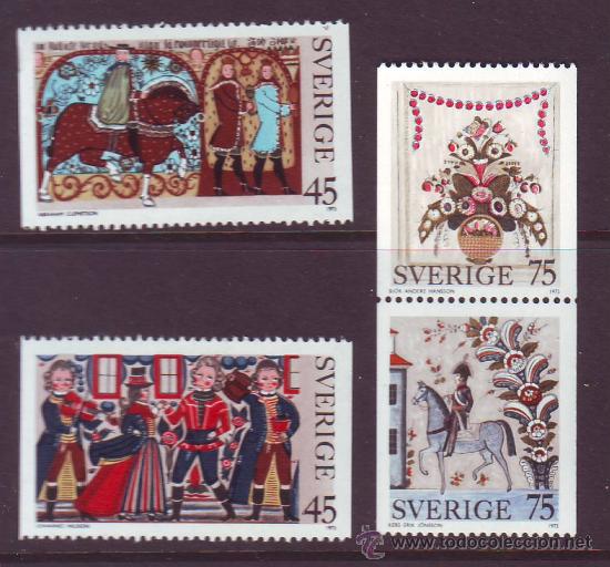 Briefmarken: SUECIA***.1973.NAVIDAD.PINTURA.YVERT NR.807/810.4 VALORES NUEVOS SIN FIJASELLOS.