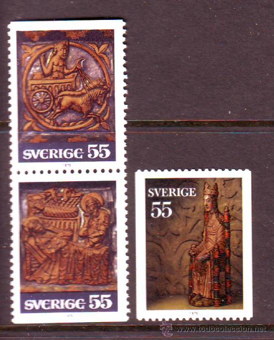Briefmarken: SUECIA***.1975.ARTE SUECO.YVERT NR.905/907.3 VALORES NUEVOS SIN FIJASELLOS.