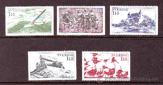 Briefmarken: SUECIA***.1978.NATURALEZA.AVIACION TURISMO.YVERT NR.1011/1015. 5 VALORES NUEVOS SIN FIJASELLOS.