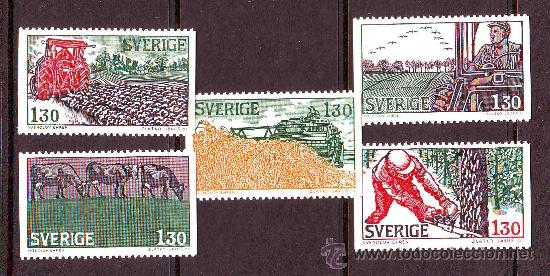Briefmarken: SUECIA***.1979.AGRICULTURA.YVERT NR.1042/1046.5 VALORES NUEVOS SIN FIJASELLOS.