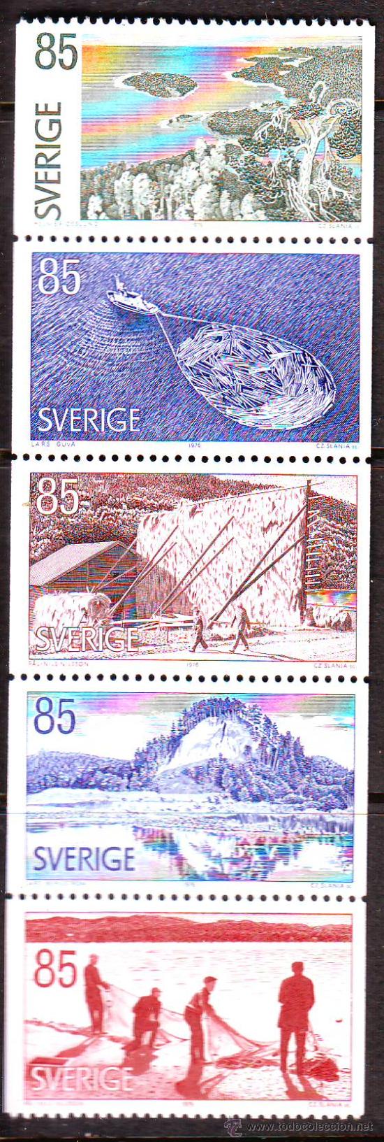 Timbres: SUECIA**1976 PROVINCIA ANGERMANLAND.YVERT927/931. 5 SELLOS NUEVOS SIN FIJASELLOS GRABADOS POR SLANIA