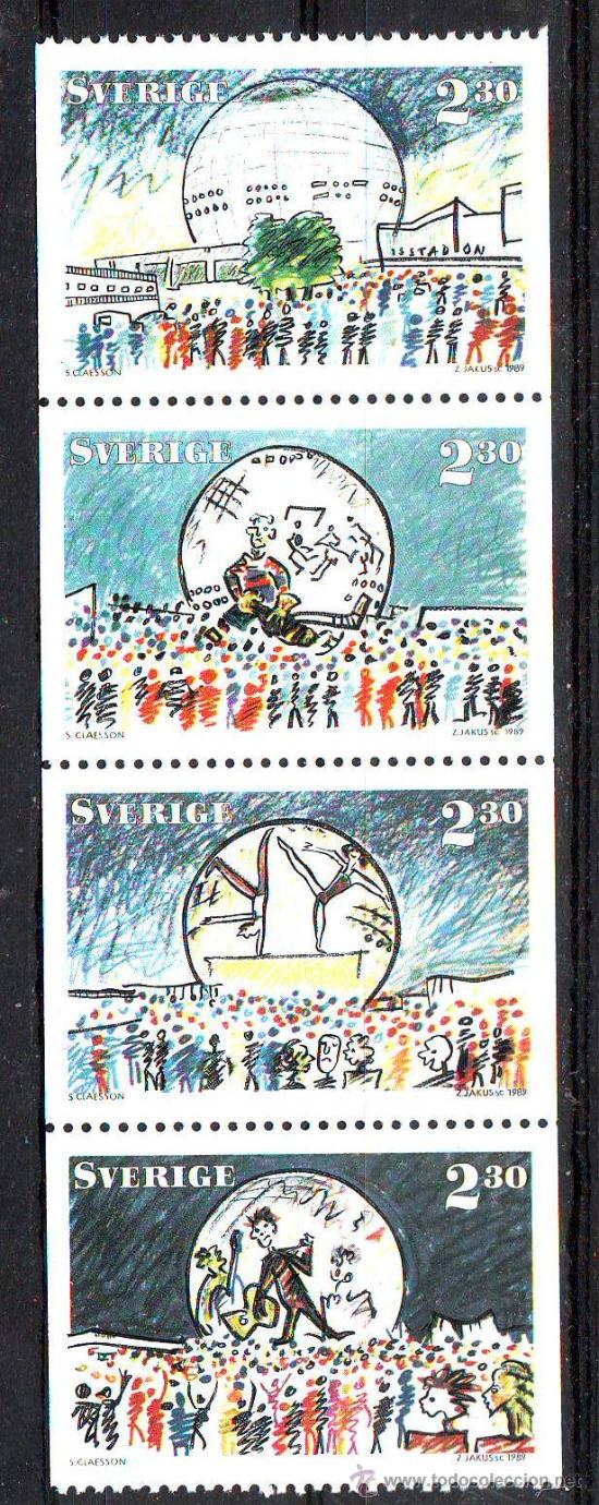 Briefmarken: SUECIA***.1989.LA TIERRA EL PALACIO DE LOS DEPORTES. 4 VALORES NUEVOS SIN FIJASELLOS.