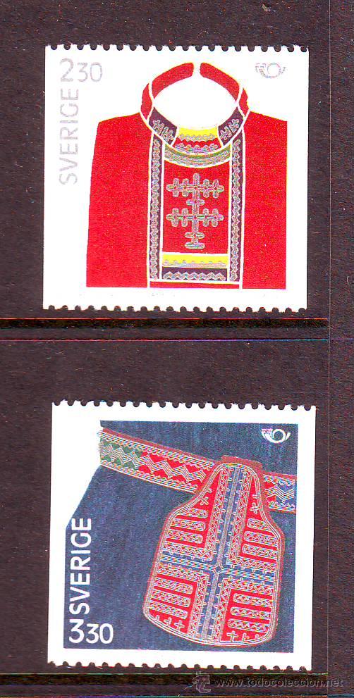 Timbres: SUECIA***1989.TRAJES NORDICOS.YVERT 1516/1517.