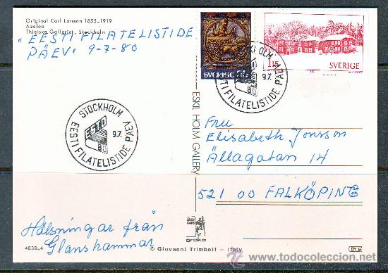 Briefmarken: SLANIA***/POSTAL CIRCULADA.1980.BONITO MATASELLOS.