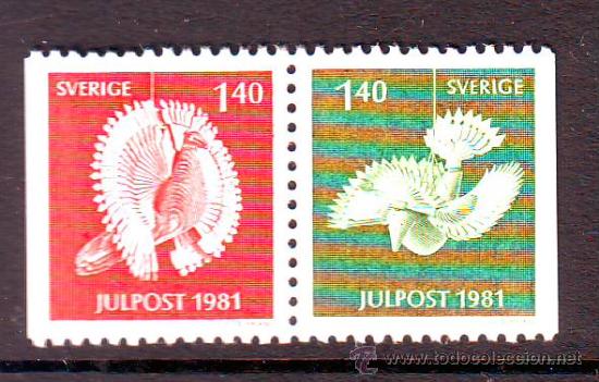 Sellos: SLANIA /SUECIA***.A&Ntilde;O 1981.YVERT 1158/1159.NAVIDAD.