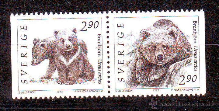 Timbres: SUECIA.A&Ntilde;O 1993.FAUNA.OSOS.SELLOS GRABADOS POR P. NASZARKOWSKI.