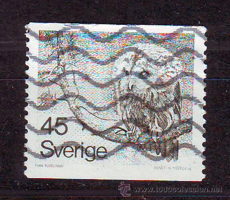 Timbres: SUECIA.FAUNA.AVES.BUHO.SELLO GRABADO POR M. MORCK.