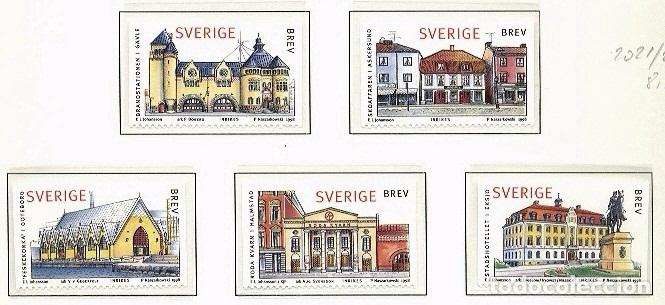Sellos: SUECIA 1998 ARQUITECTURA, EDIFICIOS - YVERT 2021-2025** - Foto 1