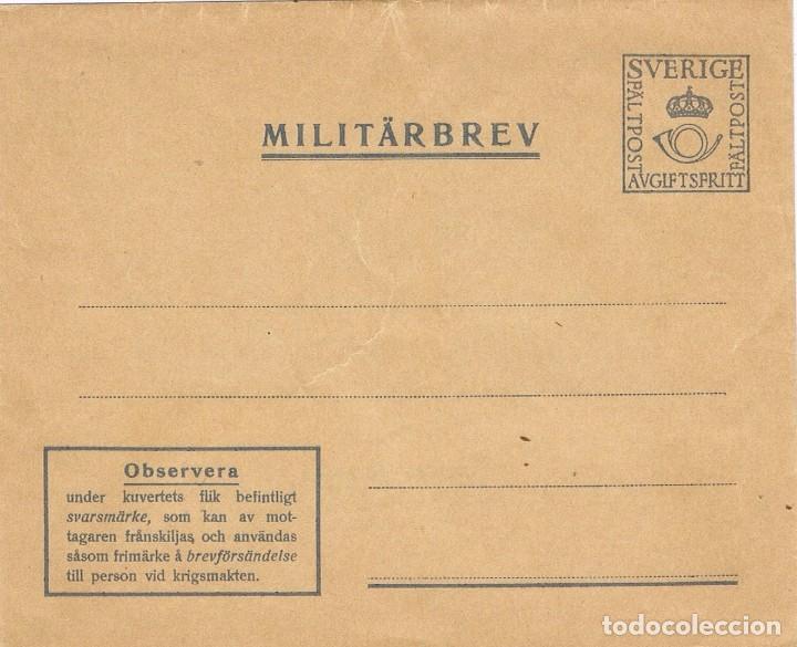 Sellos: 0373. Carta franquicia Militar SUECIA. Sverige Militar post. Militarbrev