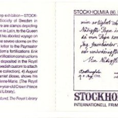 Sellos: SUECIA/1983/MNH/SC#1505A/ STOCKHOLMIA ´86 INTL. EXHIBICION DE SELLOS / BOOKLET. Lote 210443875