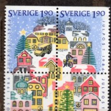 Sellos: SWEDEN/1986/MNH/SC#1614-1617/ NAVIDAD / BLOQUE DE 4
