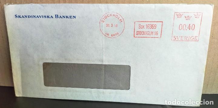 Sellos: Sobre con matasellos Stockhom de 31/03/58 y 3 coronas 00.40 sverige