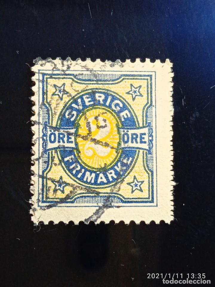 Sellos: SUECIA SVERIGE, 2 ORE, FRIMARKER A&Ntilde;O 1892.