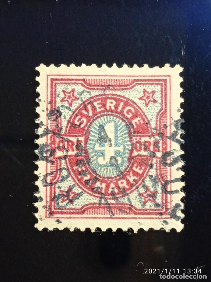 Sellos: SUECIA SVERIGE, 4 ORE, FRIMARKER A&Ntilde;O 1892.
