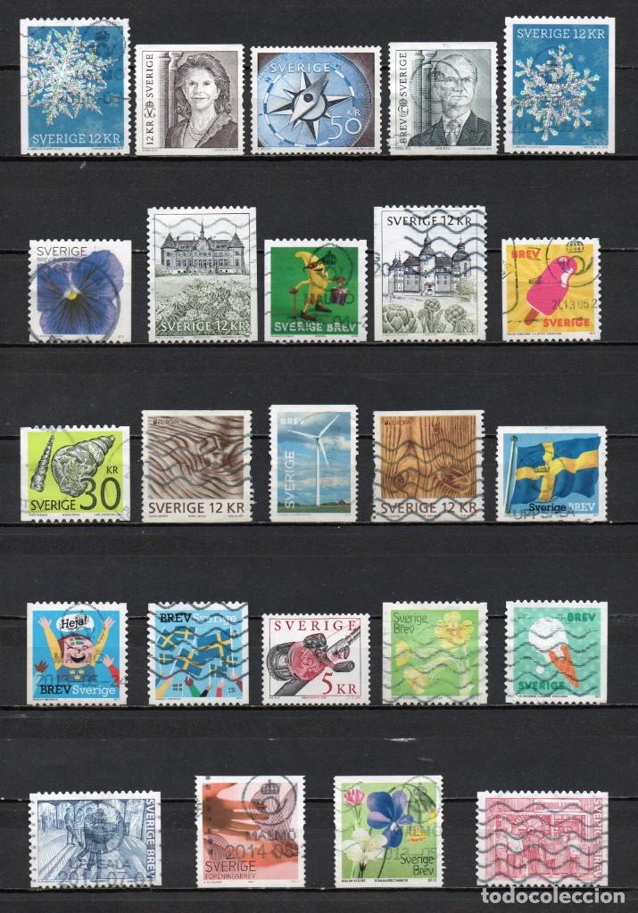 Briefmarken: LOTE DE 24 SELLOS USADOS DE -SUECIA-, TODOS DIFERENTES, A&Ntilde;OS 2009/2012