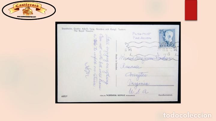 Selos: O) SWEDEN, GUSTAF VI ADOLF, POSTAL CARD CIRCULATED TO USA