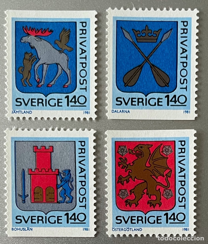 Sellos: Suecia. Escudos provinciales. 1981 - Foto 1