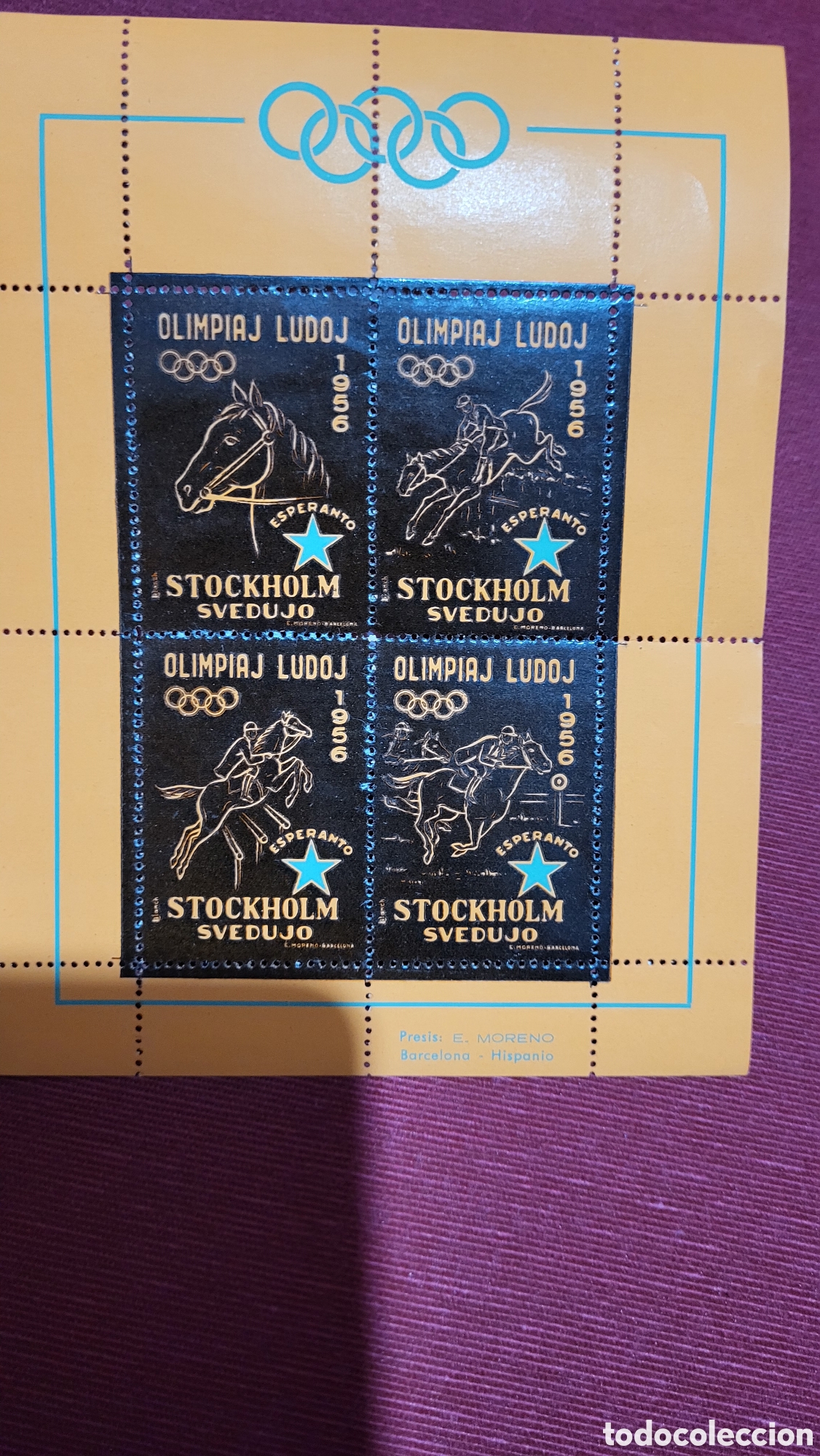 Timbres: Sellos o vi&ntilde;etas Esperanto Olimpiaj Ludoj 1956