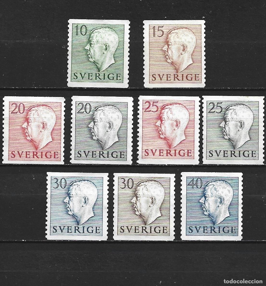 Sellos: SUECIA YVERT NUM. 355/363 SERIE COMPLETA NUEVA SIN GOMA