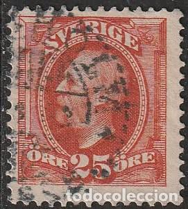 Sellos: Suecia 1911 Scott 76 Sello &ordm; Rey Oscar II Michel 56 Yvert 68 Sweden Stamp Timbre Su&egrave;de Briefmarke