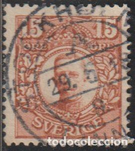 Sellos: Suecia 1911 Scott 82 Sello &ordm; Rey Gustav V Michel 73 Yvert 65 Sweden Stamp Timbre Su&egrave;de Briefmarke