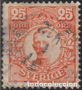 Sellos: Suecia 1911 Scott 84 Sello &ordm; Rey Gustav V Michel 75 Yvert 69 Sweden Stamp Timbre Su&egrave;de Briefmarke