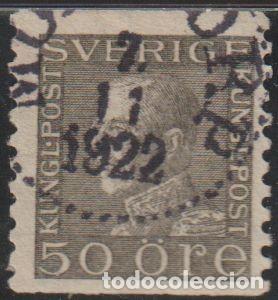 Sellos: Suecia 1921 Scott 185 Sello &ordm; Rey Gustav V Michel 190I WB Yvert 216 Sweden Stamp Timbre Su&egrave;de