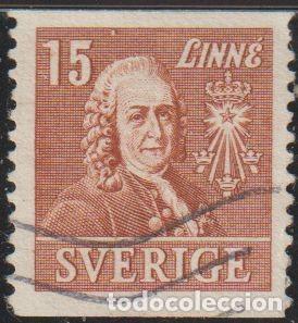 Sellos: Suecia 1939 Scott 294 Sello &ordm; Profesor Dr. Von Linn&eacute; (1707-1778) Fisico y Botanico Michel 273A