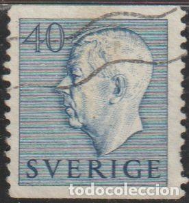 Sellos: Suecia 1952 Scott 438 Sello &ordm; Rey Gustav VI Adolf Michel 372 Yvert 363 Sweden Stamp Timbre Su&egrave;de