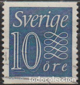 Sellos: Suecia 1957 Scott 504 Sello &ordm; Numeros Nuevo tipo de numeral Michel 430aA Yvert 386 Sweden Stamp