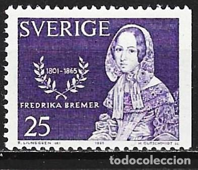 Sellos: Suecia 1966 - Mi 540 Dl - YT 527a - Fredrika Bremer - MNH**
