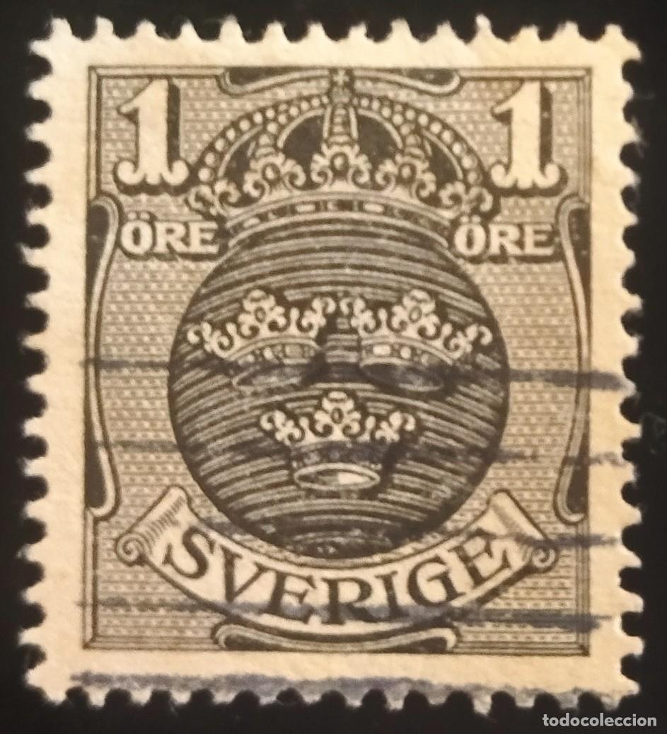 Sellos: SUECIA 1911 -1912 Escudo nacional. USADO.