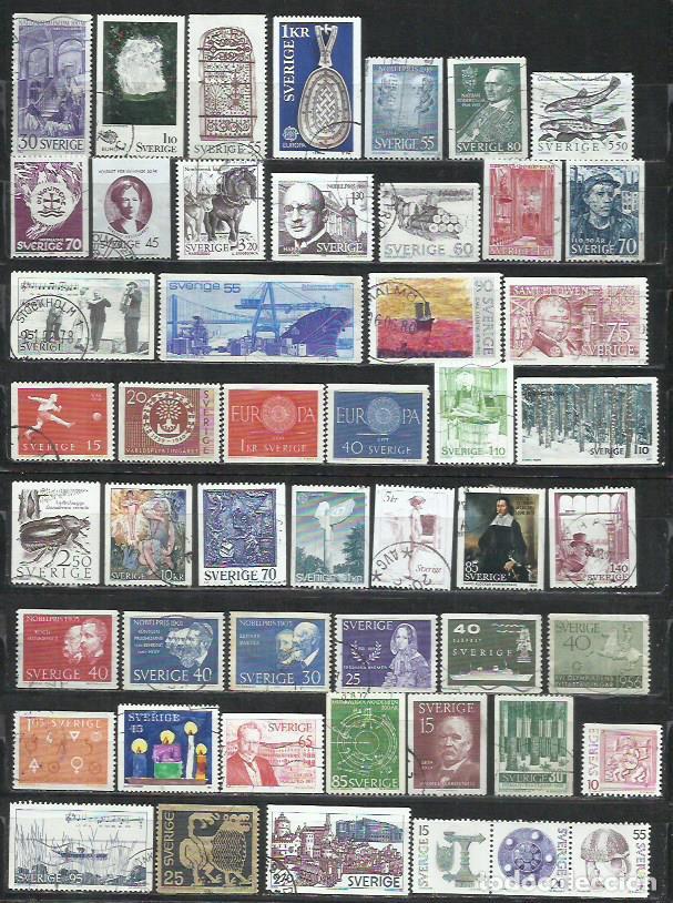 Sellos: Q869E-LOTE DE SELLOS ANTIGUOS Y MODERNOS SUECIA ,SIN TASAR,UN SOLO SELLO TIENE UN PRECIO SUPERIOR AL