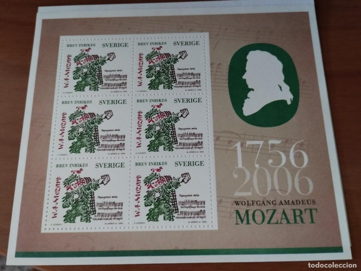 Sellos: Hoja de sellos de Suecia 2006 aniversario del nacimiento Wolfgang Amadeus Mozart