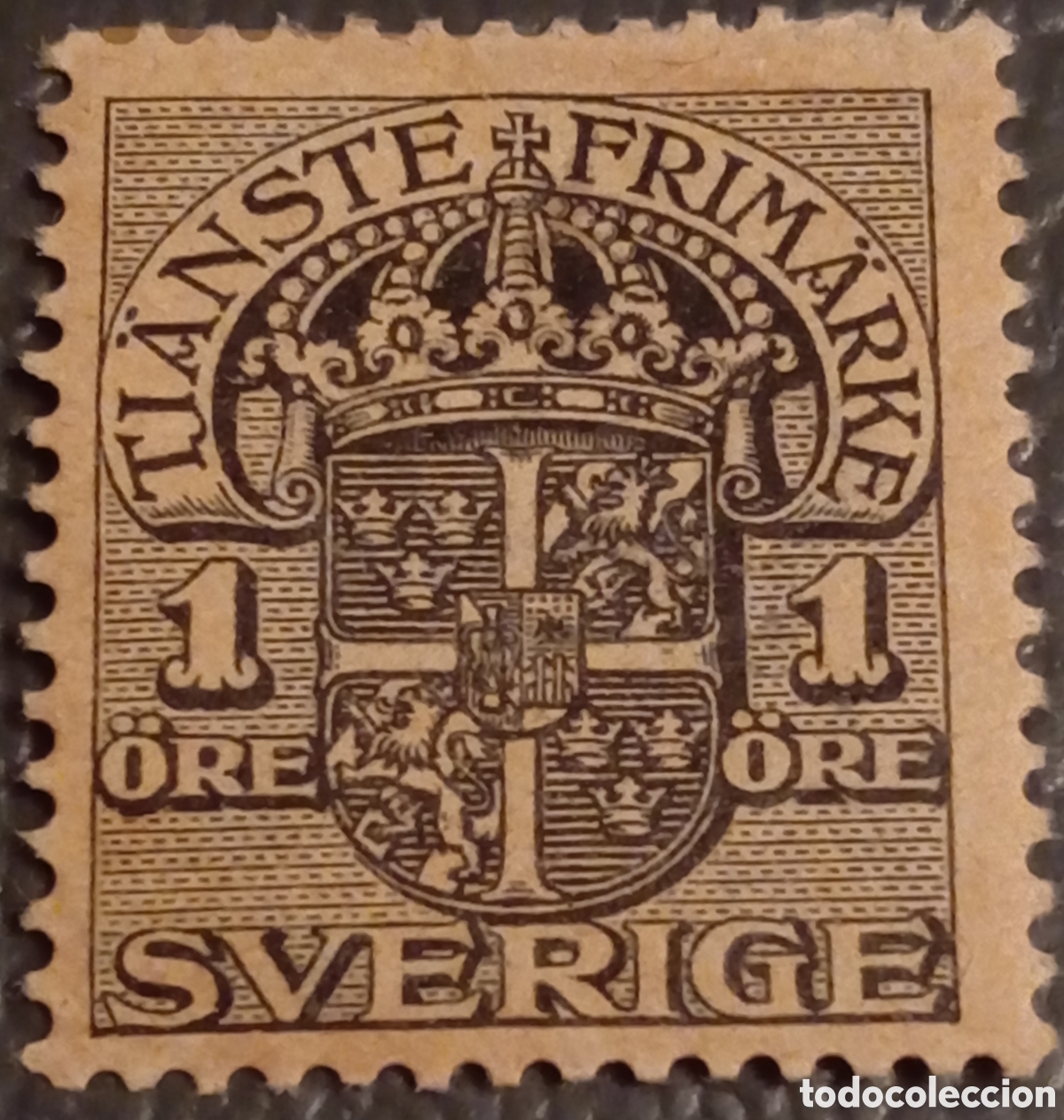 Sellos: Sello Suecia 1910 - Servicio Oficial 1 &Ouml;re Marr&oacute;n - Michel Dienst 23 / Scott O37 - MH