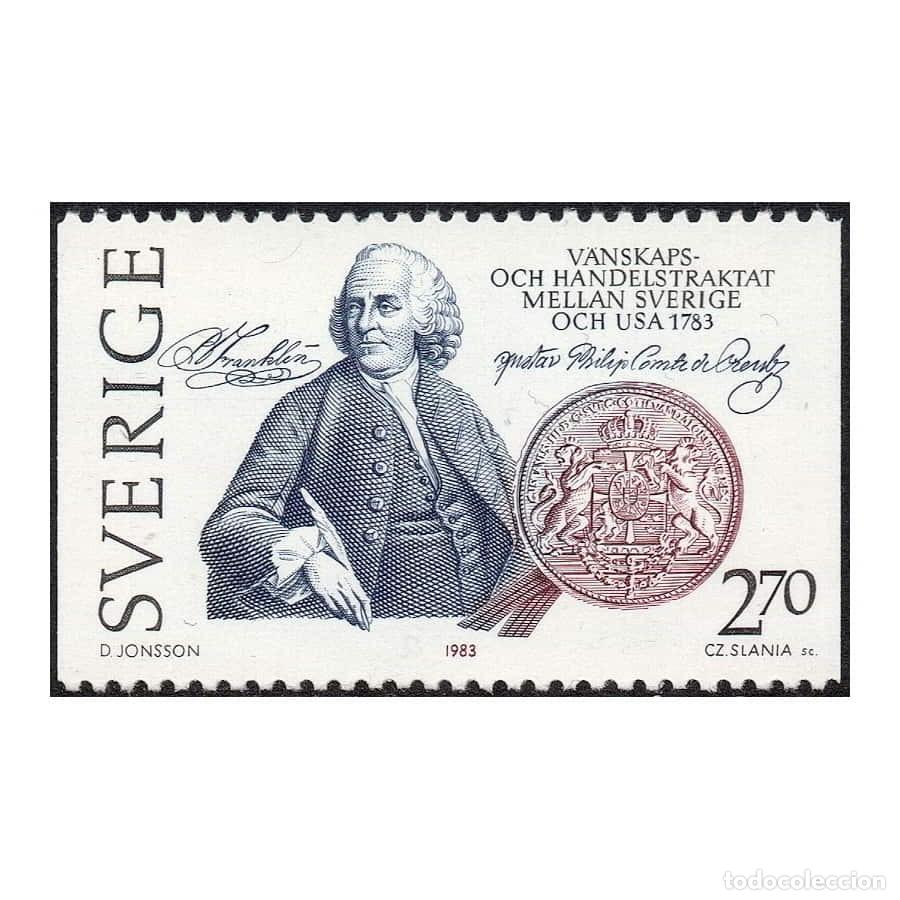 Sellos: Suecia 1983 [SLL] Benjamin Franklin. 2,70 Kr (MNH)