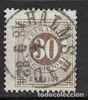 Sellos: SUECIA- 1872-USADO- CIFRAS