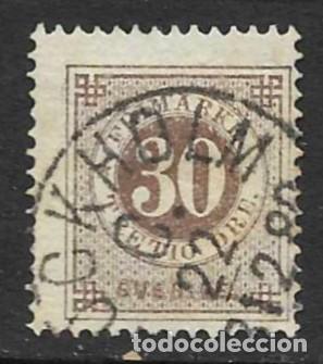Sellos: SUECIA- 1872-USADO- CIFRAS