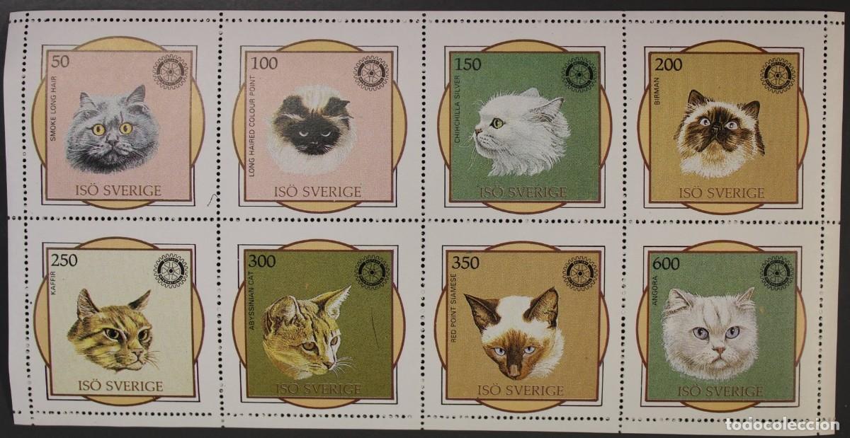 Sellos: ISO SUECIA 1984 SHEET MNH ROTARY CATS GATTI CHATS GATOS KATZEN