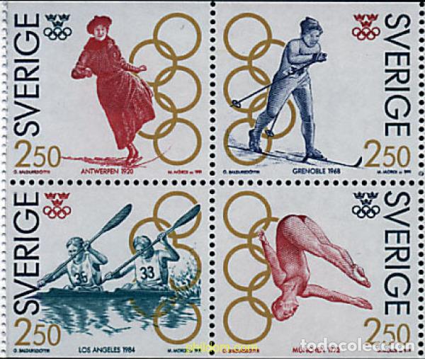 Sellos: 5775 MNH SUECIA 1991 MEDALLISTAS SUECOS EN LOS JUEGOS OLIMPICOS