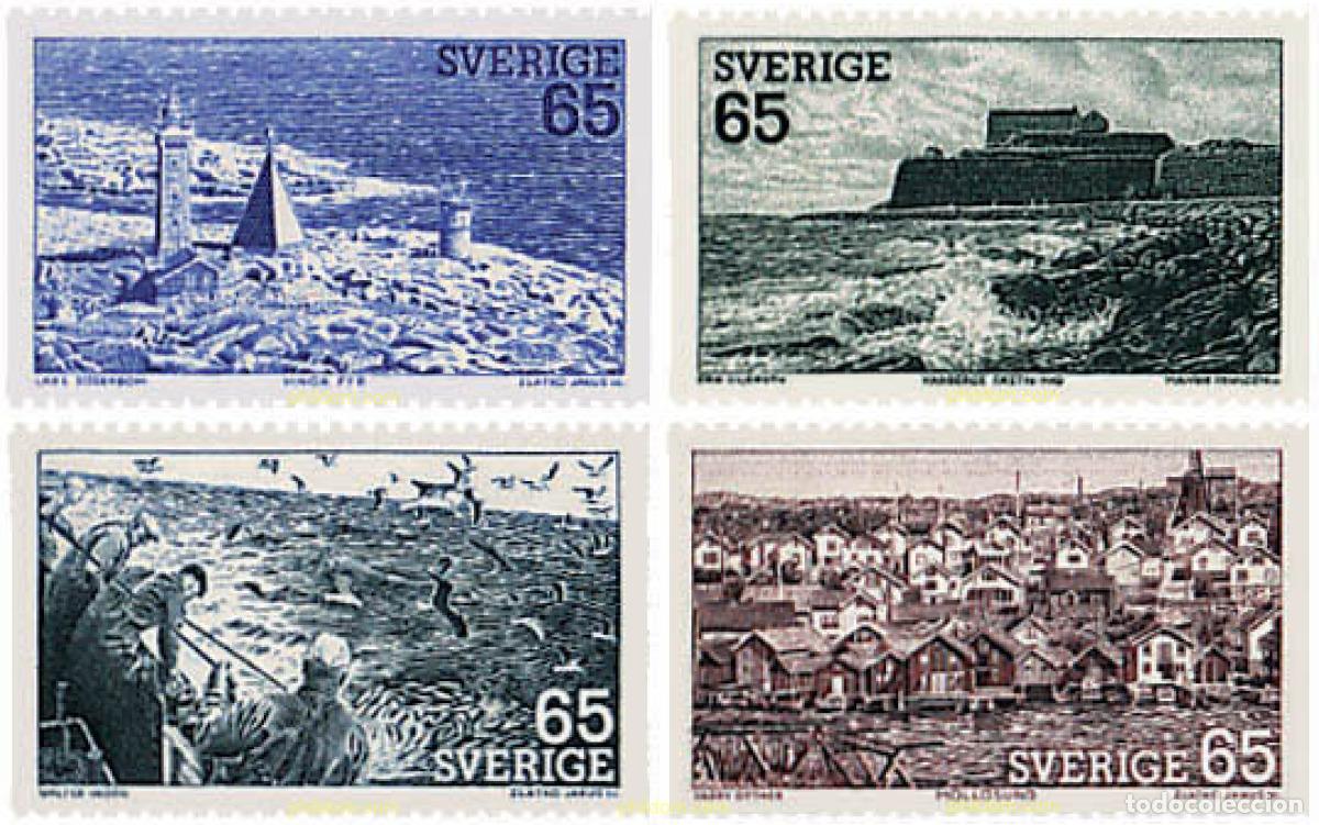 Sellos: 633293 MNH SUECIA 1974 PAISAJES DE LA COSTA SUECA