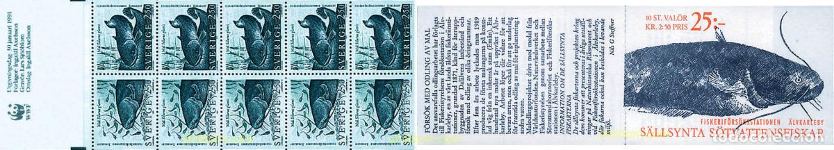 Sellos: 1254 MNH SUECIA 1991 PECES DE AGUA DULCE