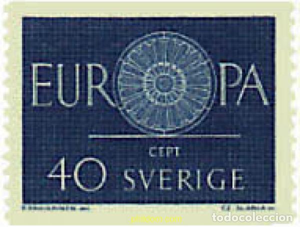 Sellos: 239917 MNH SUECIA 1960 EUROPA CEPT. RUEDA CON 19 RADIOS