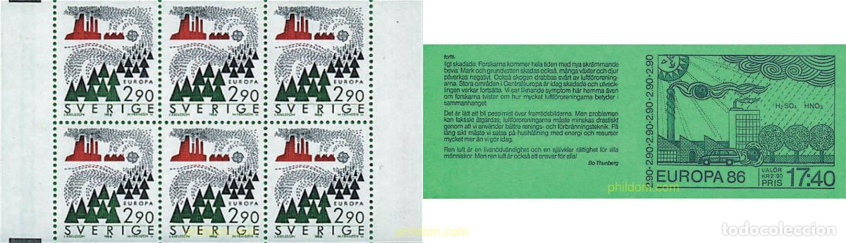 Sellos: 2360 MNH SUECIA 1986 EUROPA CEPT. PATRIMONIO ARTISTICO Y NATURAL