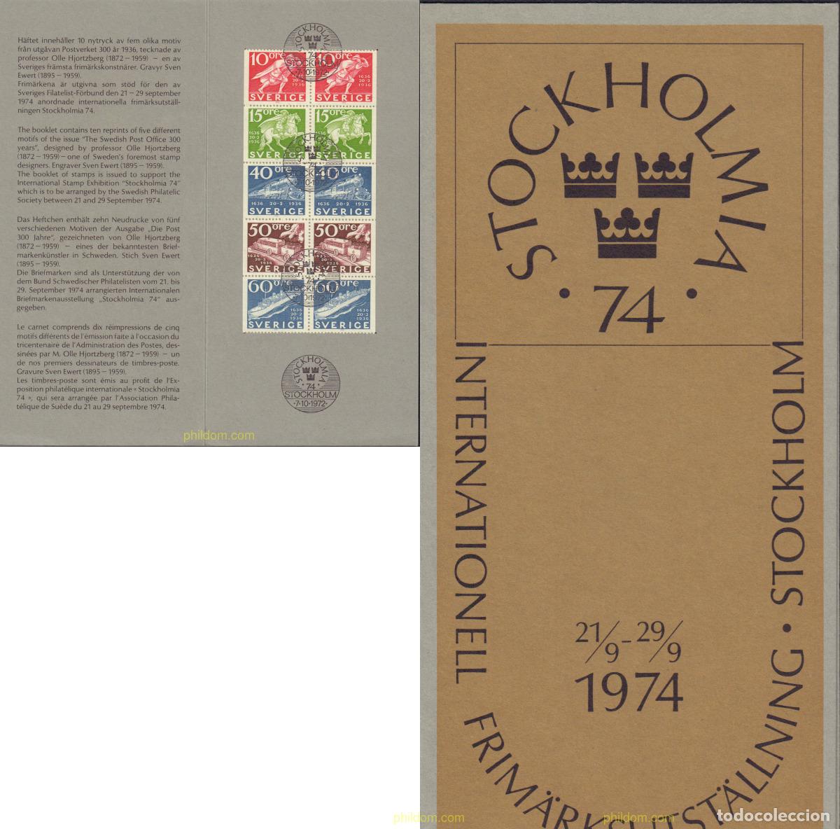 Sellos: 589375 MNH SUECIA 1972 STOCKHOLMIA 74. EXPOSICION FILATELICA INTERNACIONAL