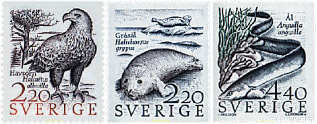 Sellos: 34463 MNH SUECIA 1988 FAUNA DEL LITORAL